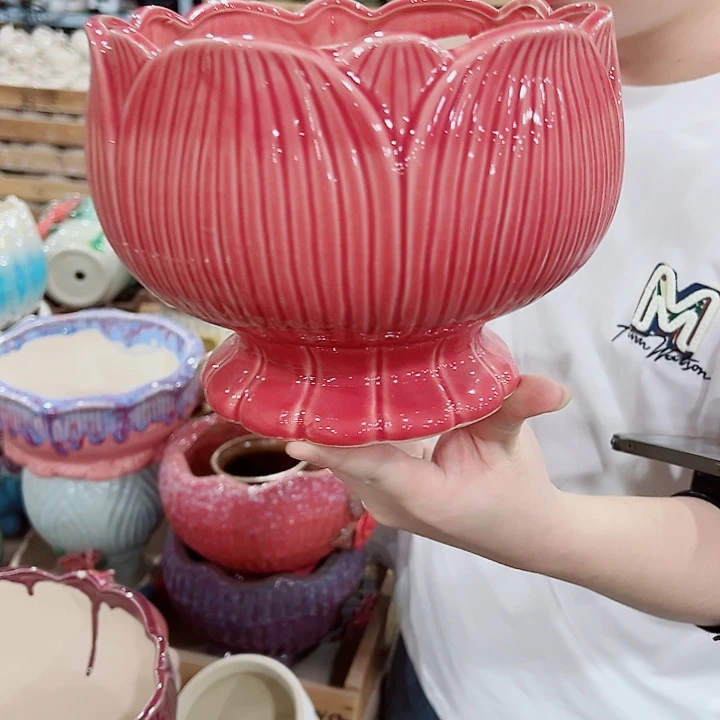 有孔，凑单福利满10元发货陶瓷多肉花盆！