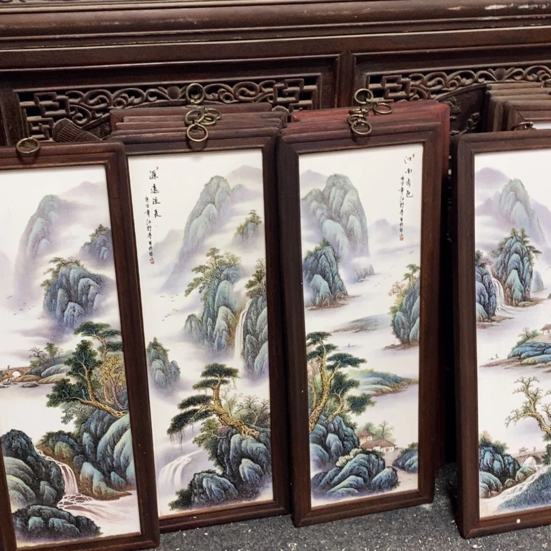 瓷片53*21*4景德镇瓷板画柴窑烧制