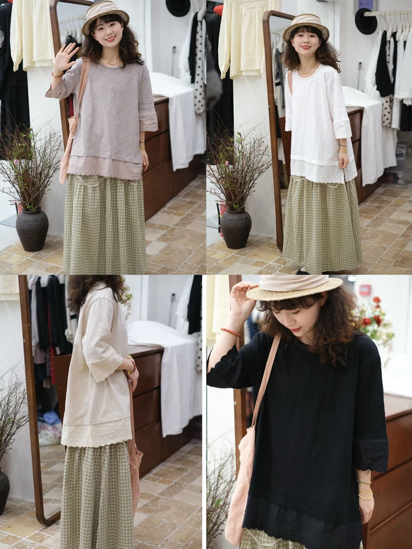 米多多 YZY#5813#日系复古休闲百搭上衣 kc