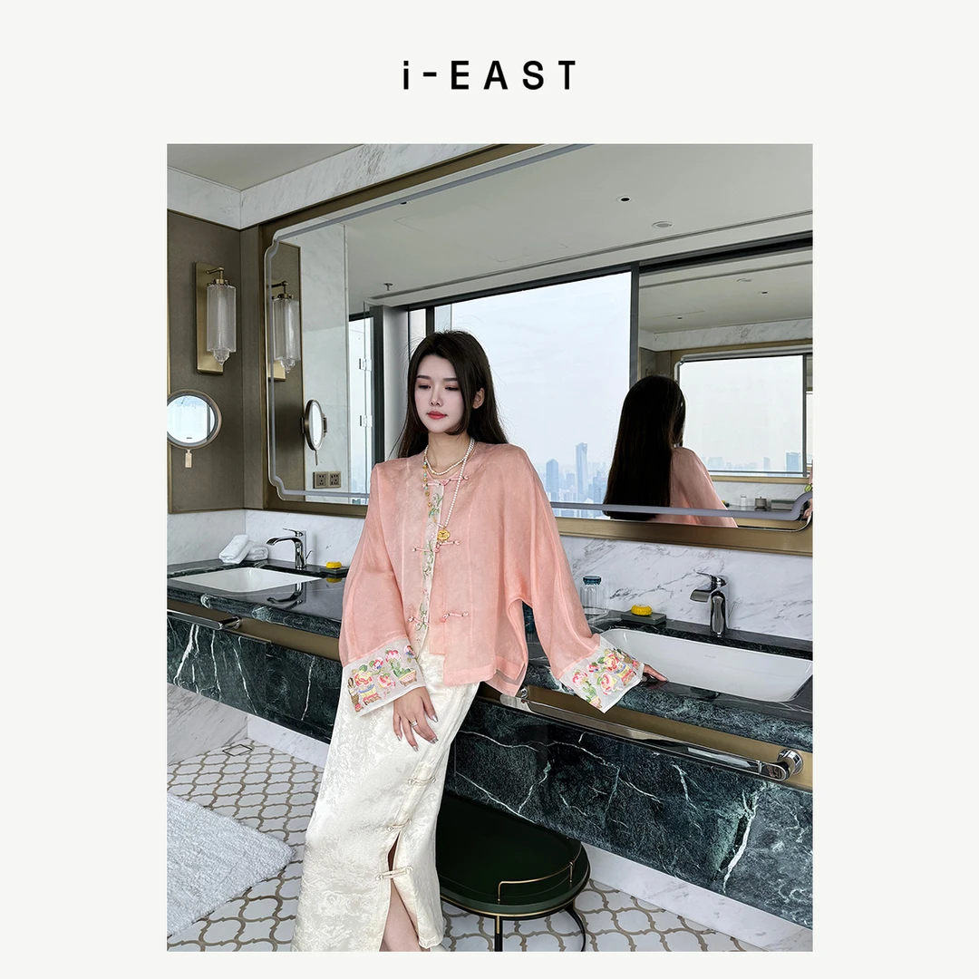 i-EAST 四月芳菲~新中式纱纱刺绣开衫外套-4C GF337