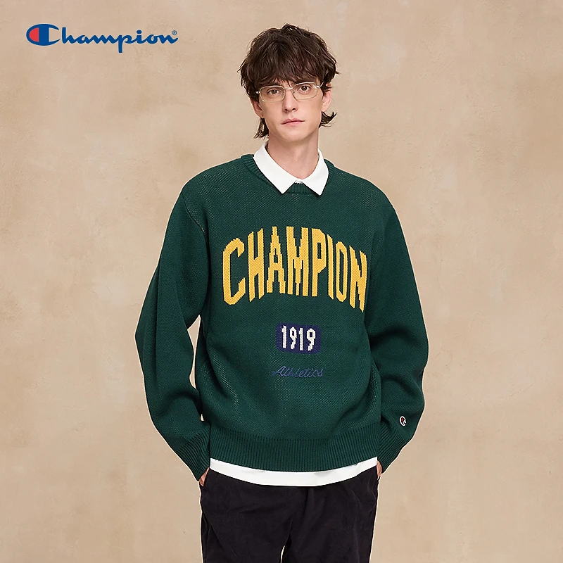 Champion冠军25秋季新款撞色针织衫美式复古毛衣校园风U5CKNSU003