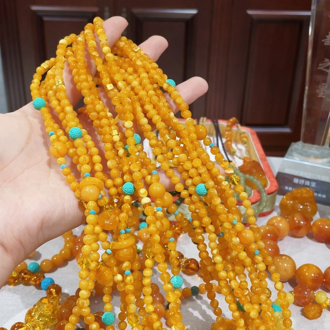 蜜蜡未镶嵌手链多样性发其中发一