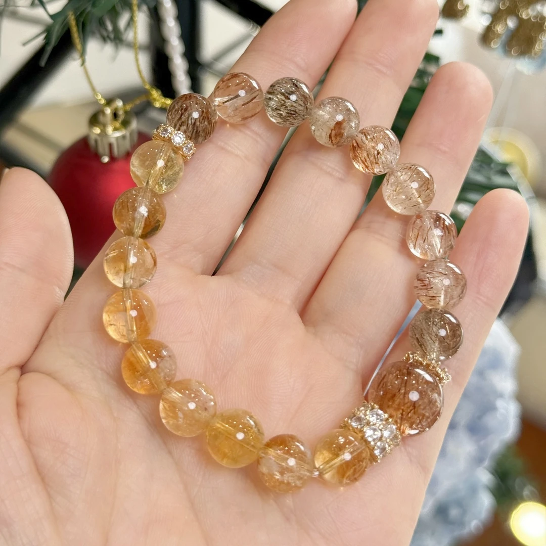 【只多不少】黄塔晶黑金超9mm手串面小仙多样性发其一