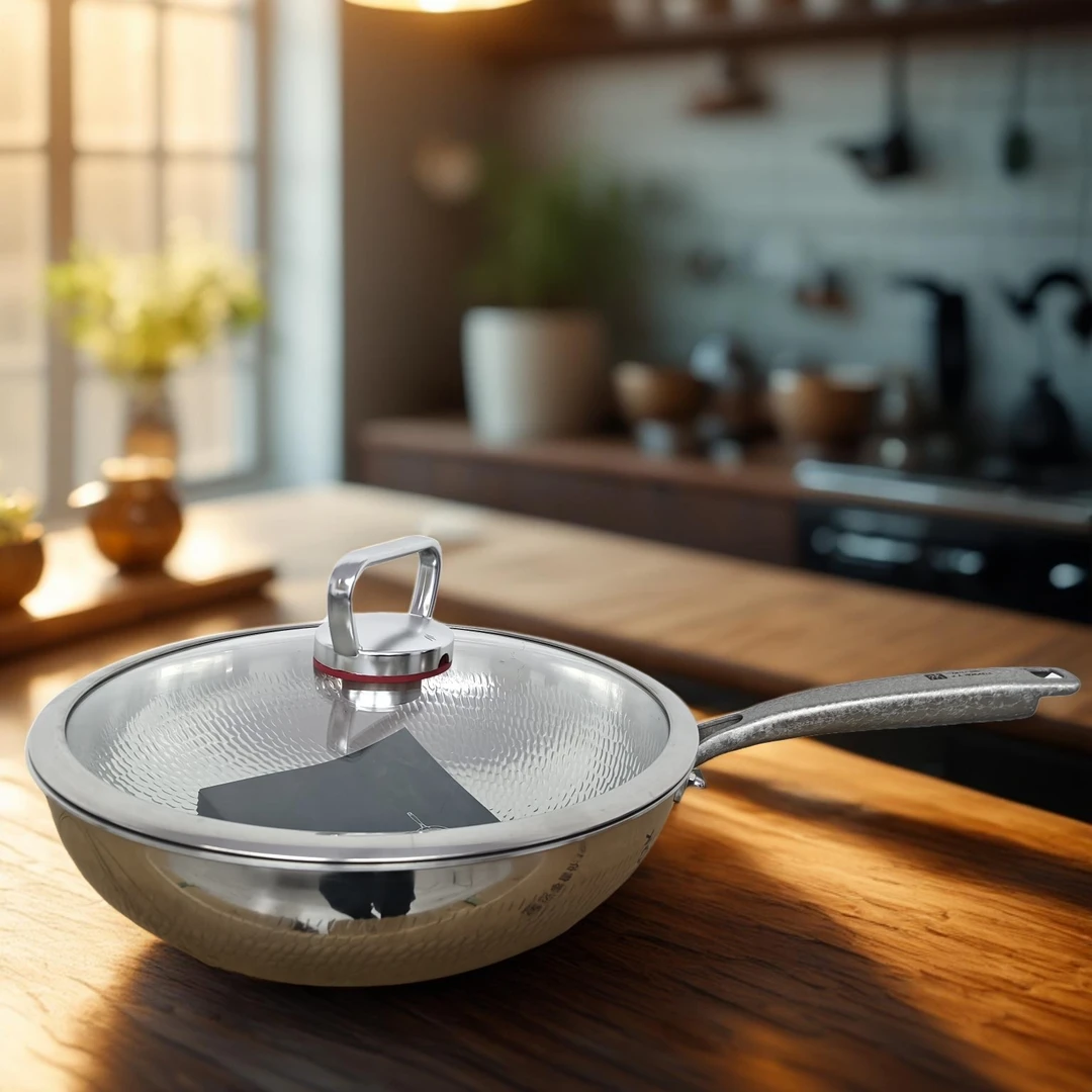 A07-尾货人纯钛炒锅微压高货原包原盒