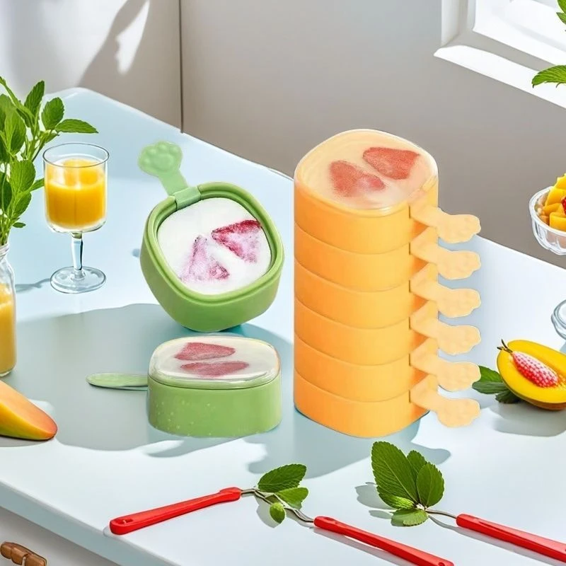 DIY雪糕模具食品级硅胶家用冻奶酪辅食冰棒冰盒自制冰糕冰块冰格