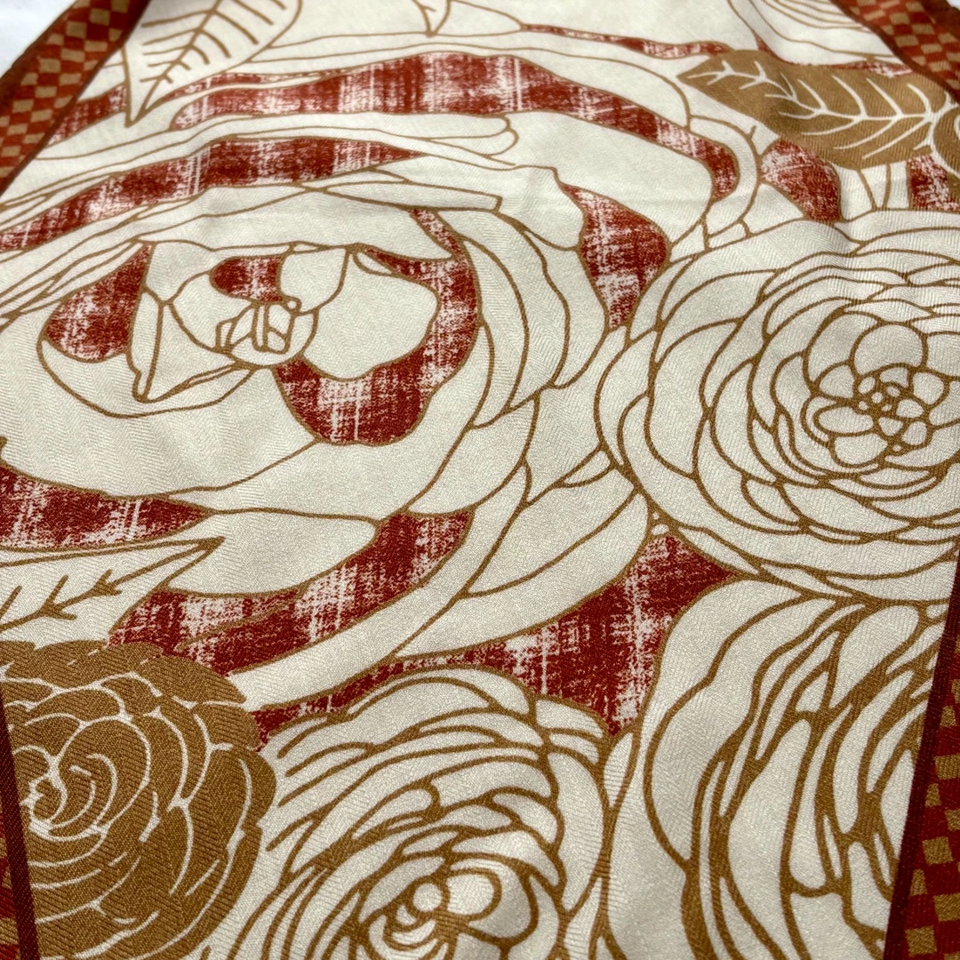 【莫奈花影】丝羊毛菱形巾精致优雅高级感130cm*45cm