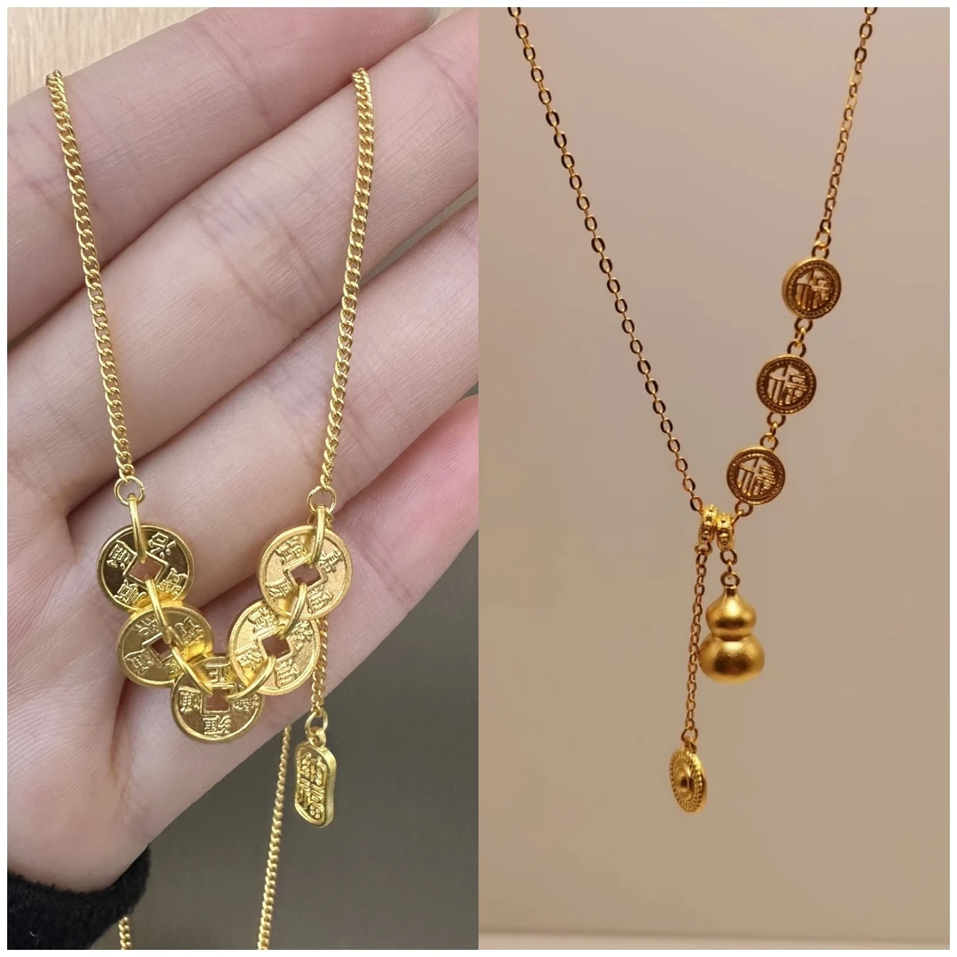 老鼎黄金 足金999【葫芦合集套链】招财进宝时尚设计欧若风