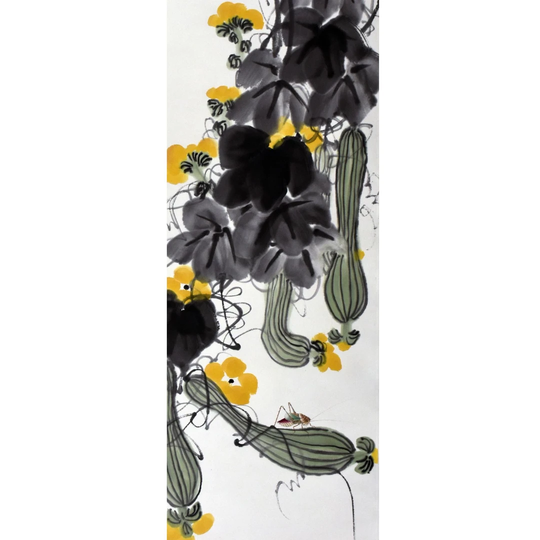 HM0086 阿芝 农家好样 105×34cm 纸本立轴