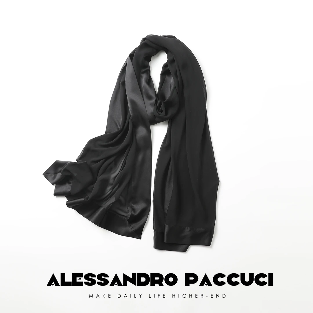 AP洛哥24878X/53078AS【桑悦】100桑蚕丝极简两用时尚披肩丝巾围巾