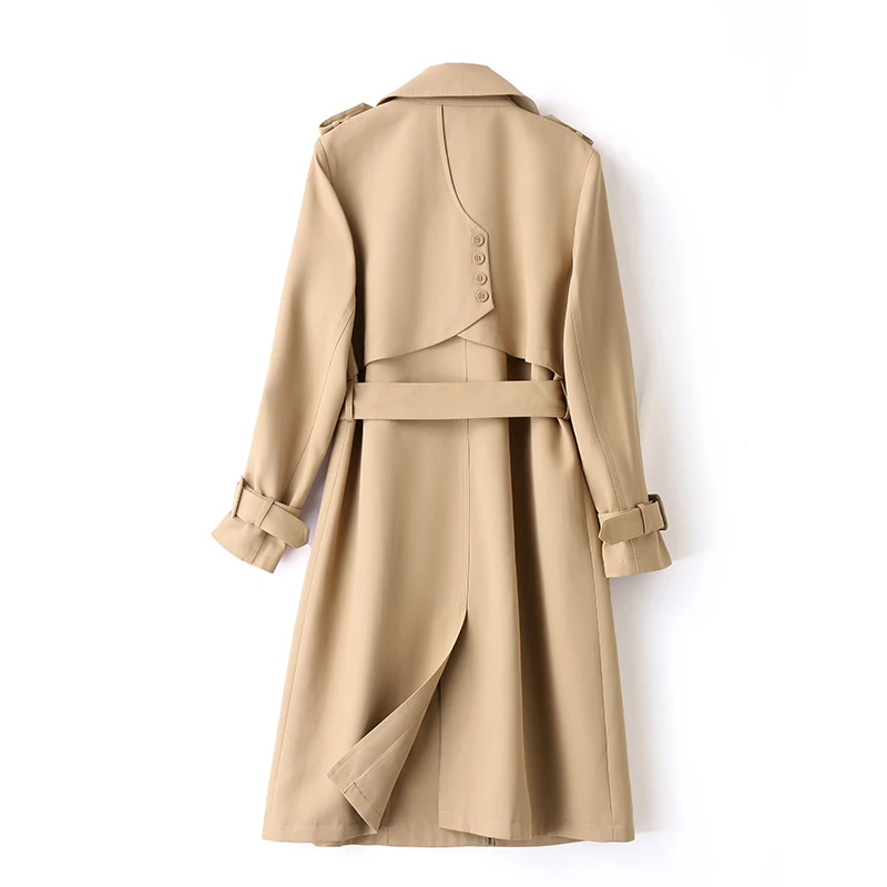 蓝海奕诺高级感卡其色百搭风衣外套春季新款韩版时尚气质显瘦大衣