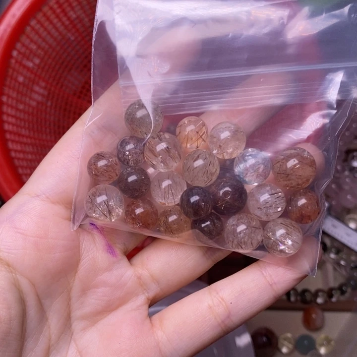 小***六水晶手链未镶嵌黑金超散珠