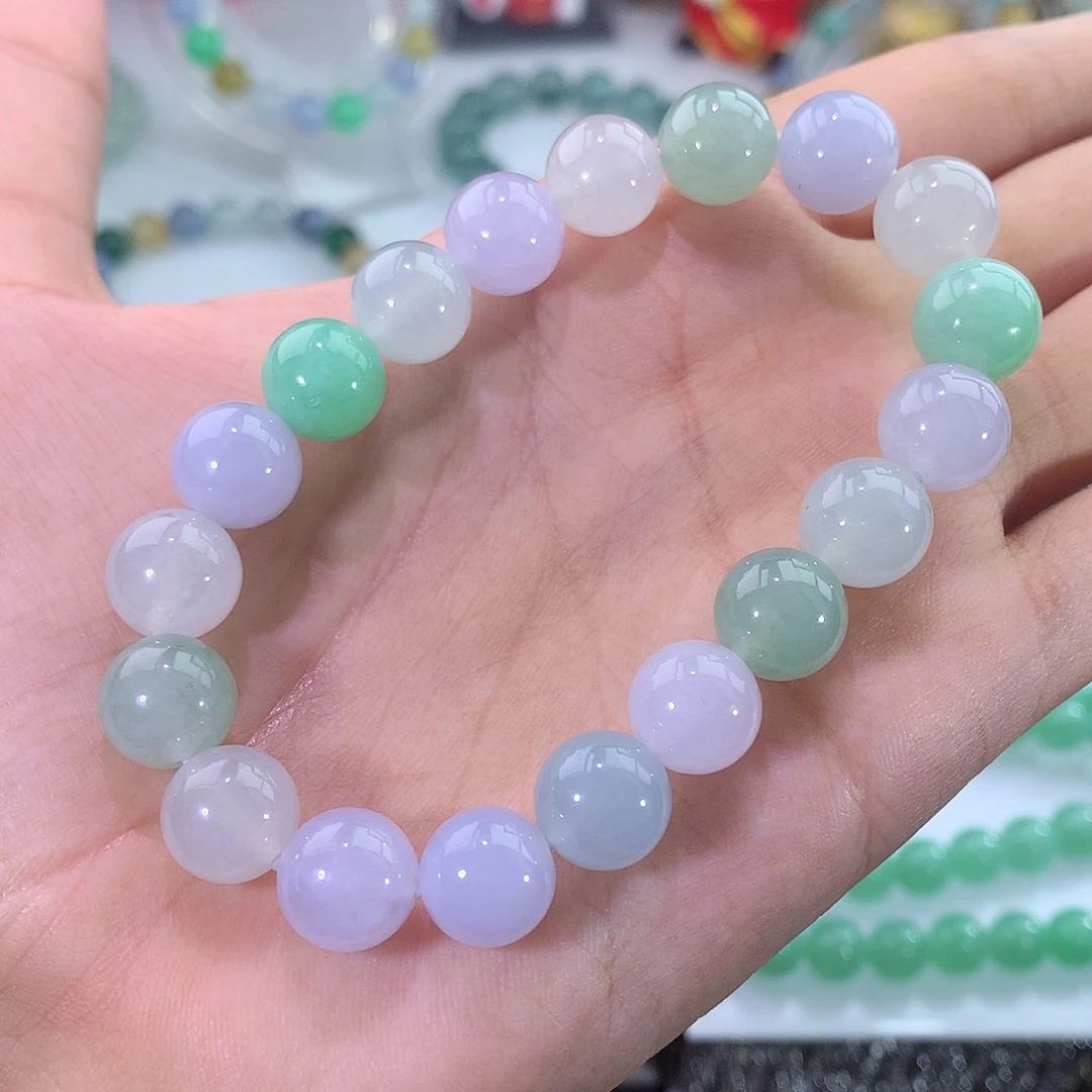 未镶嵌手链翡翠冰胶马卡龙手串