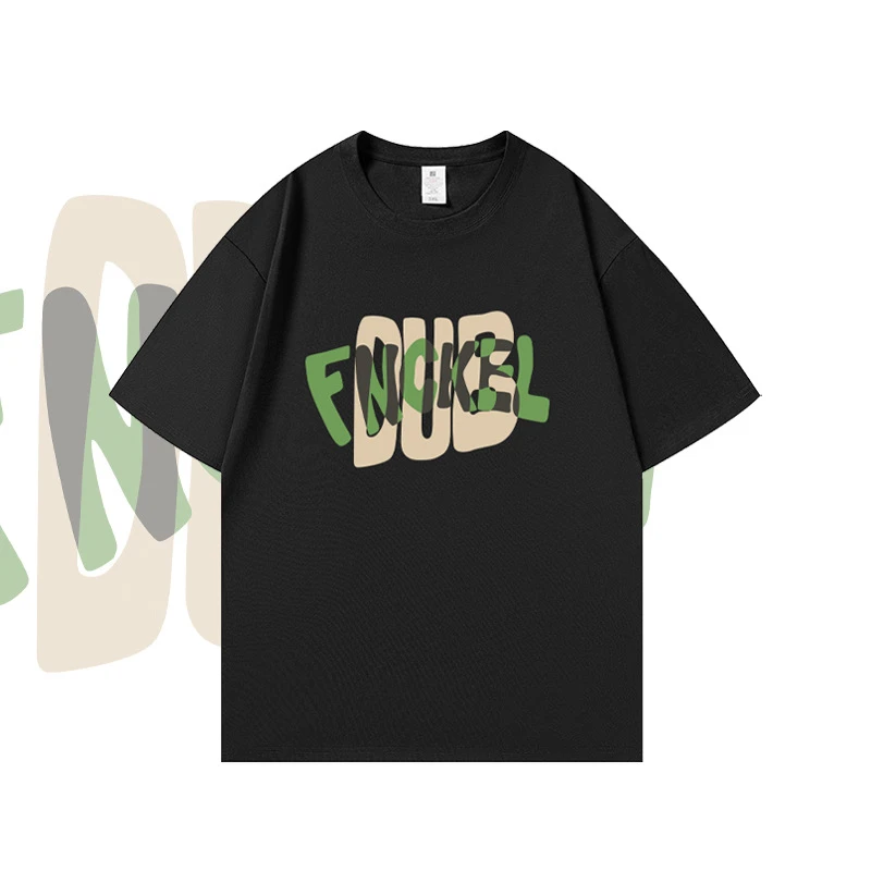 纯棉美式复古设计感短袖t恤男2024夏季男装T恤情侣装宽松半袖上衣