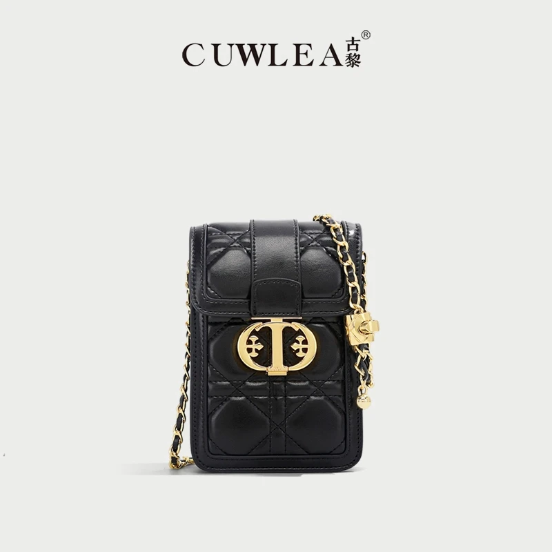 【CUWLEA/古黎】新款手工绣线斜挎手机包GL-2138