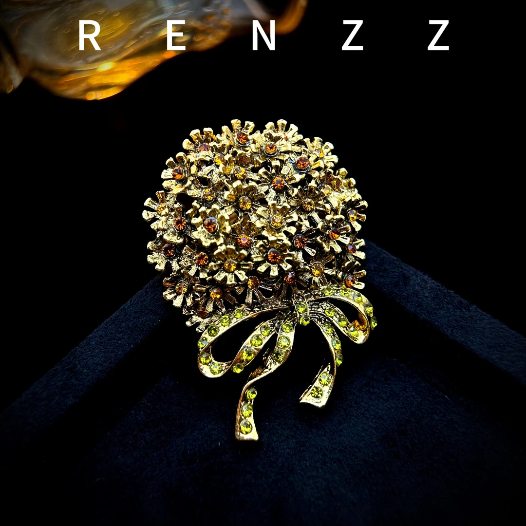 7946黄色雏菊花花团绣球胸针