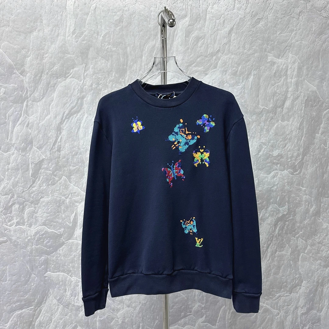 未使用 LouisVuitton/路易威登 蝴蝶刺绣卫衣 M码 D18726