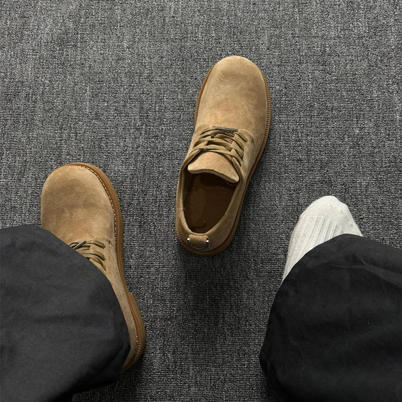 大头德比鞋情侣同款时尚百搭休闲皮鞋厚底增高低帮大黄靴男士户外