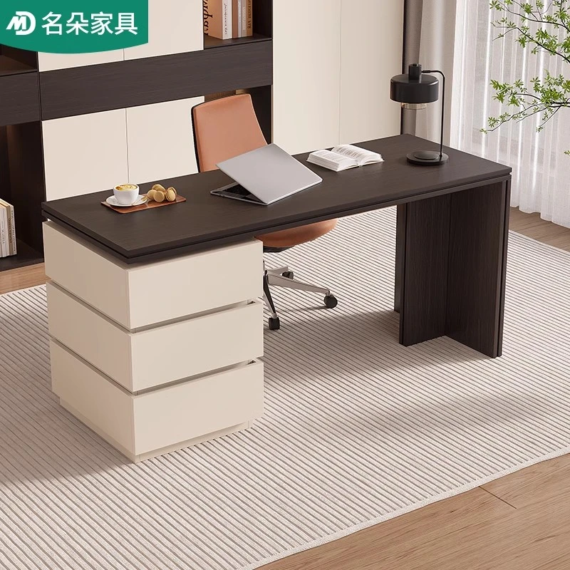 中古风旋转办公书桌斗柜一体电脑桌学生家用卧室梳妆台学习桌5L73