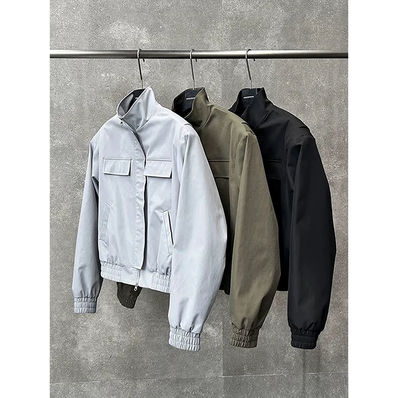 cityboy短款工装外套男秋季美式飞行员夹克痞帅高级感立领骑兵服