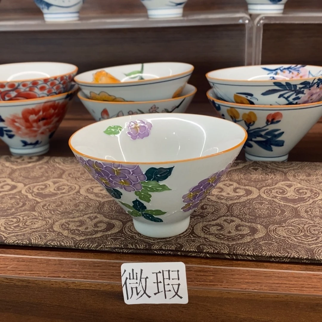 釉下手绘茶具微瑕