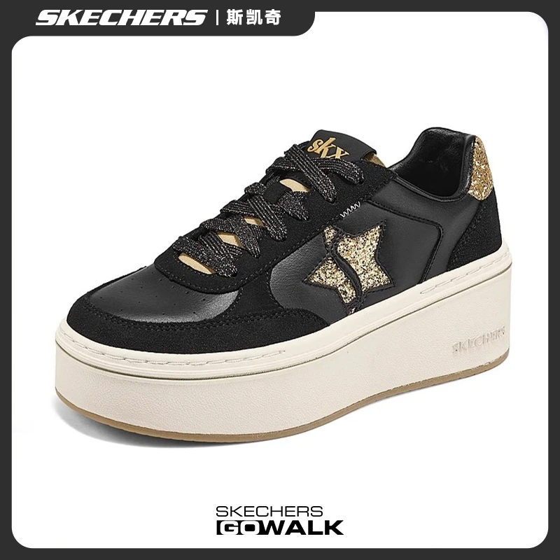斯凯奇低帮板鞋2025夏季新款女休闲运动鞋厚底耐磨美式高街185293