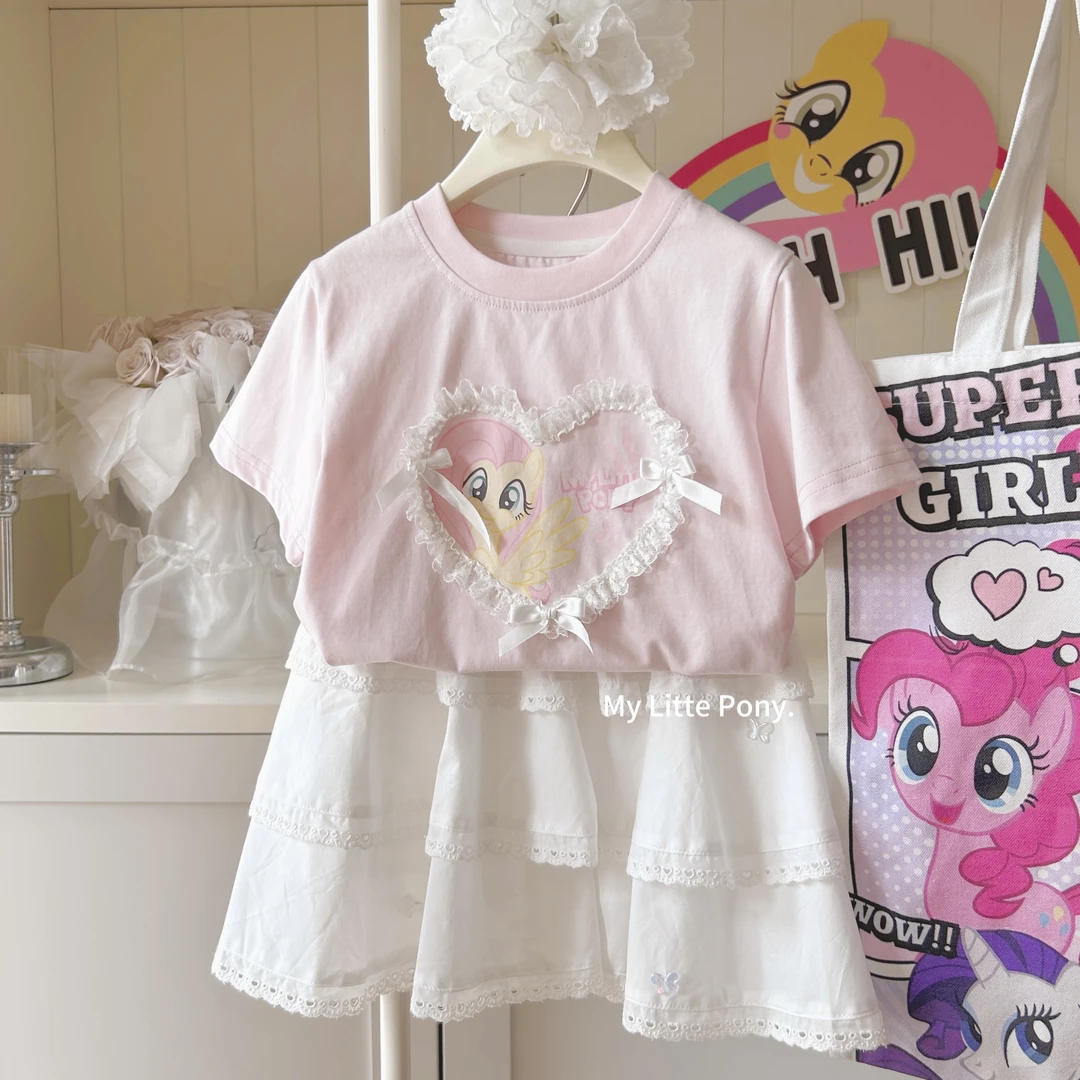 【小马宝莉】儿童夏季爱心蝴蝶结蛋糕裙女童短袖套装-26762