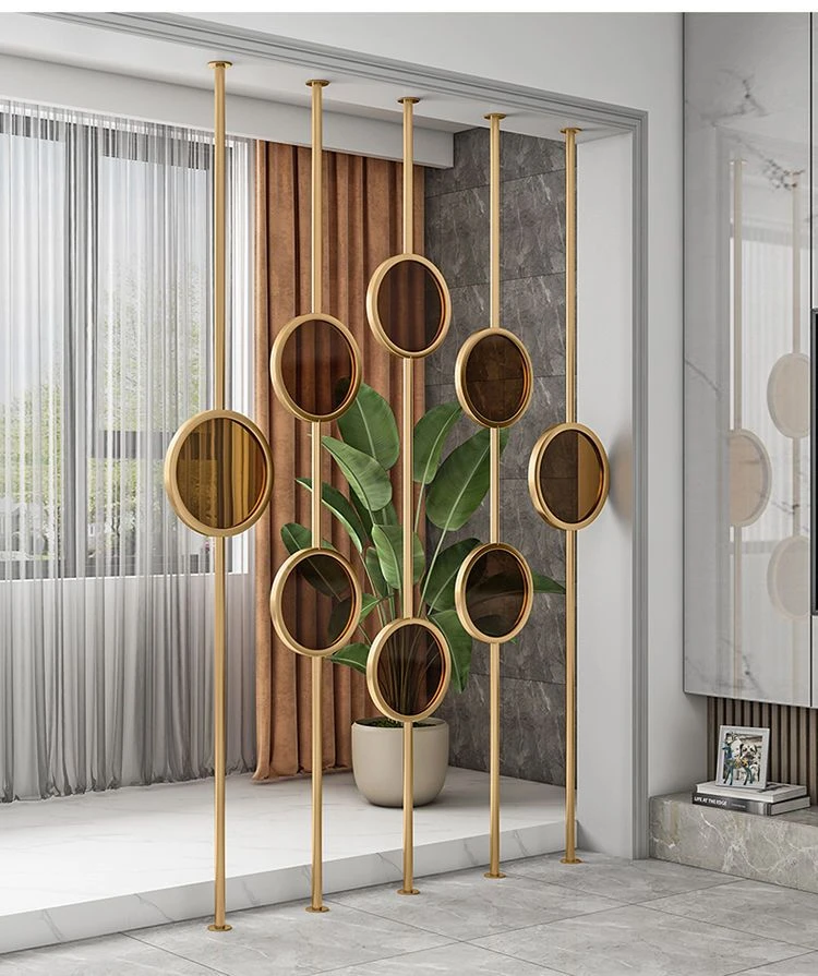 北欧轻奢铁艺玄关立柱墙客厅入户隔断餐厅装饰艺术屏风办公室隔断