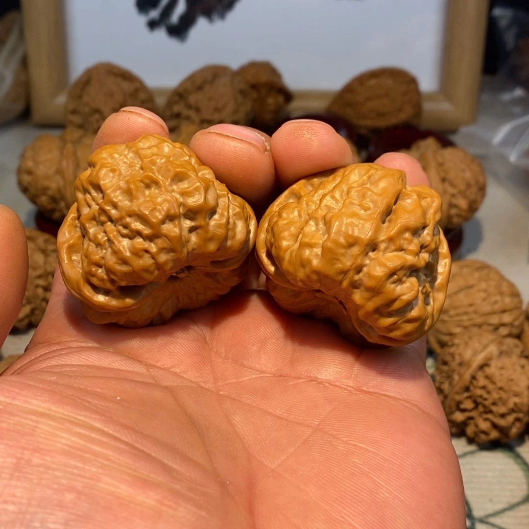 文玩核桃把件青****^42尺全品蛙哇