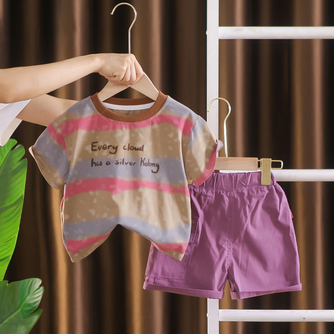 【649】儿童套装男童洋气夏季夏装小童婴儿休闲薄款男宝帅气韩版