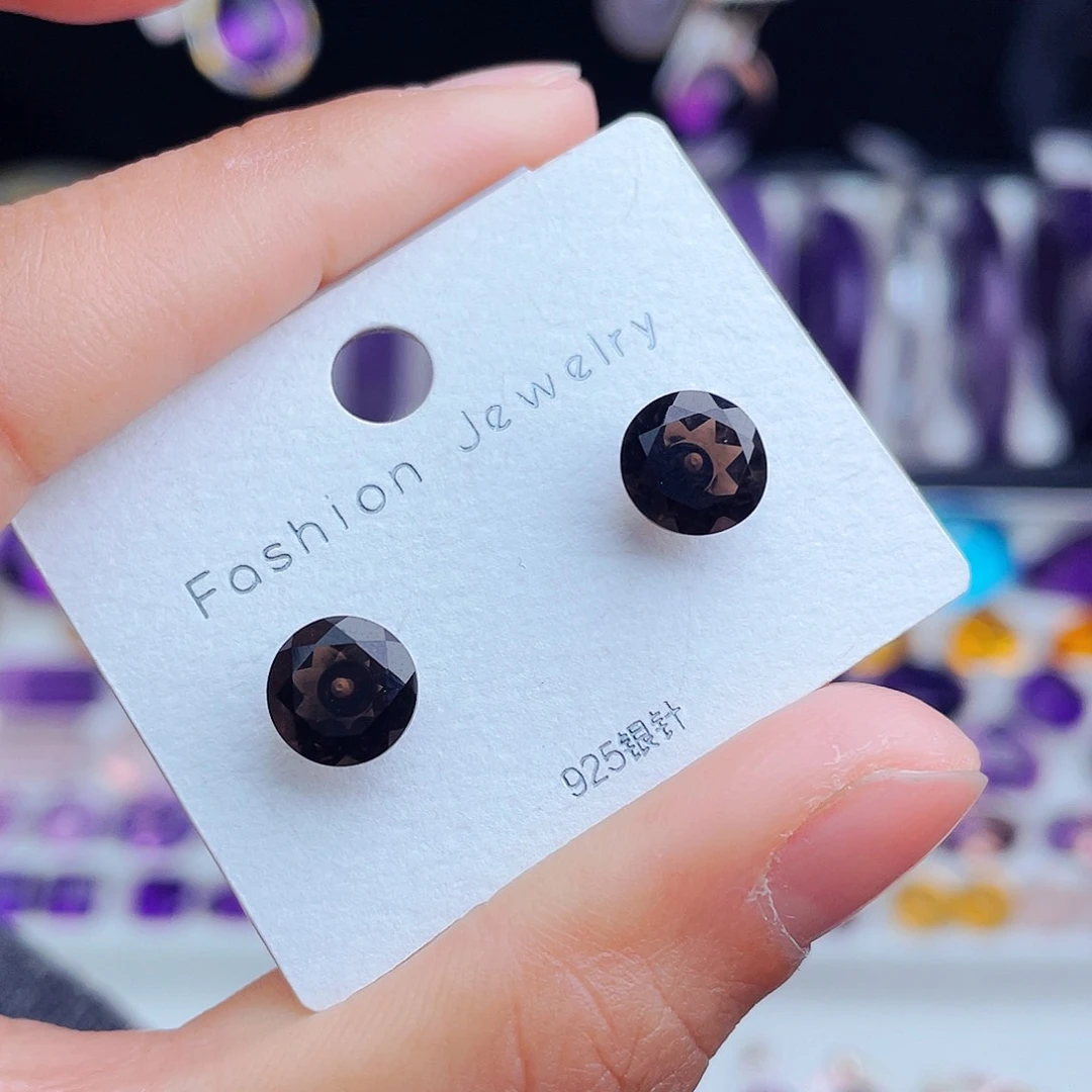 银S925镶嵌耳饰水晶天然保真