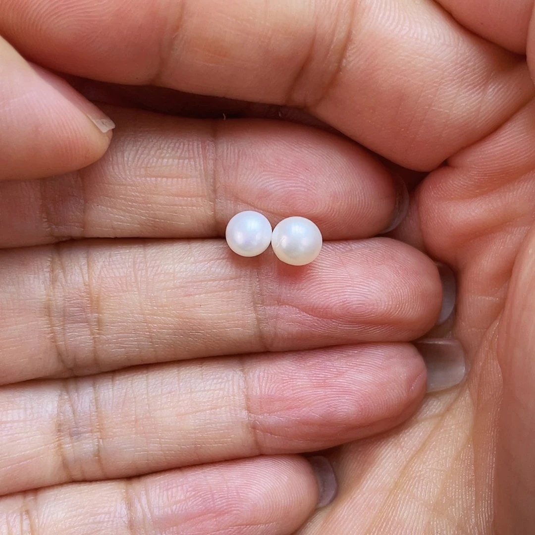淡水珍珠耳饰银S925镶嵌