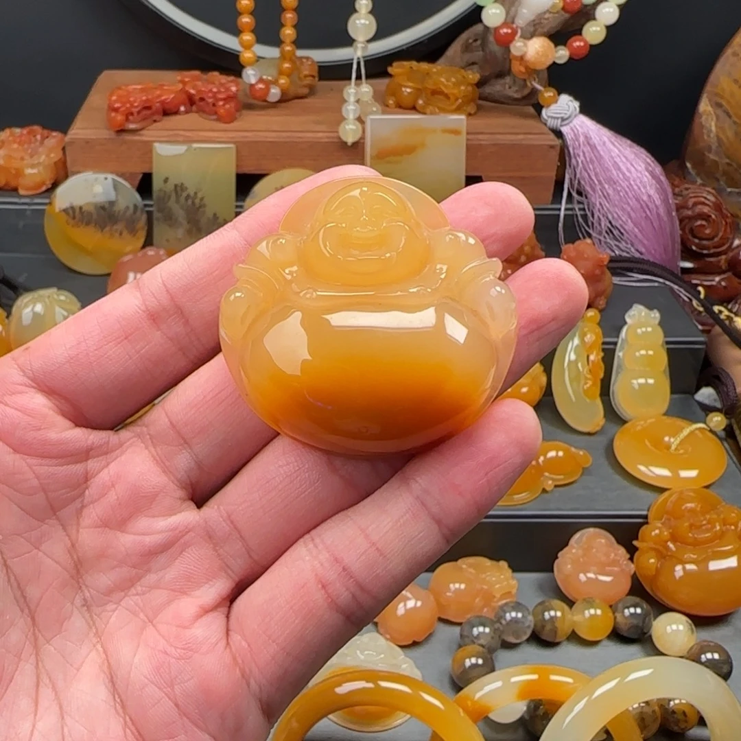 未镶嵌石英质玉（黄龙玉）吊坠(不含链)