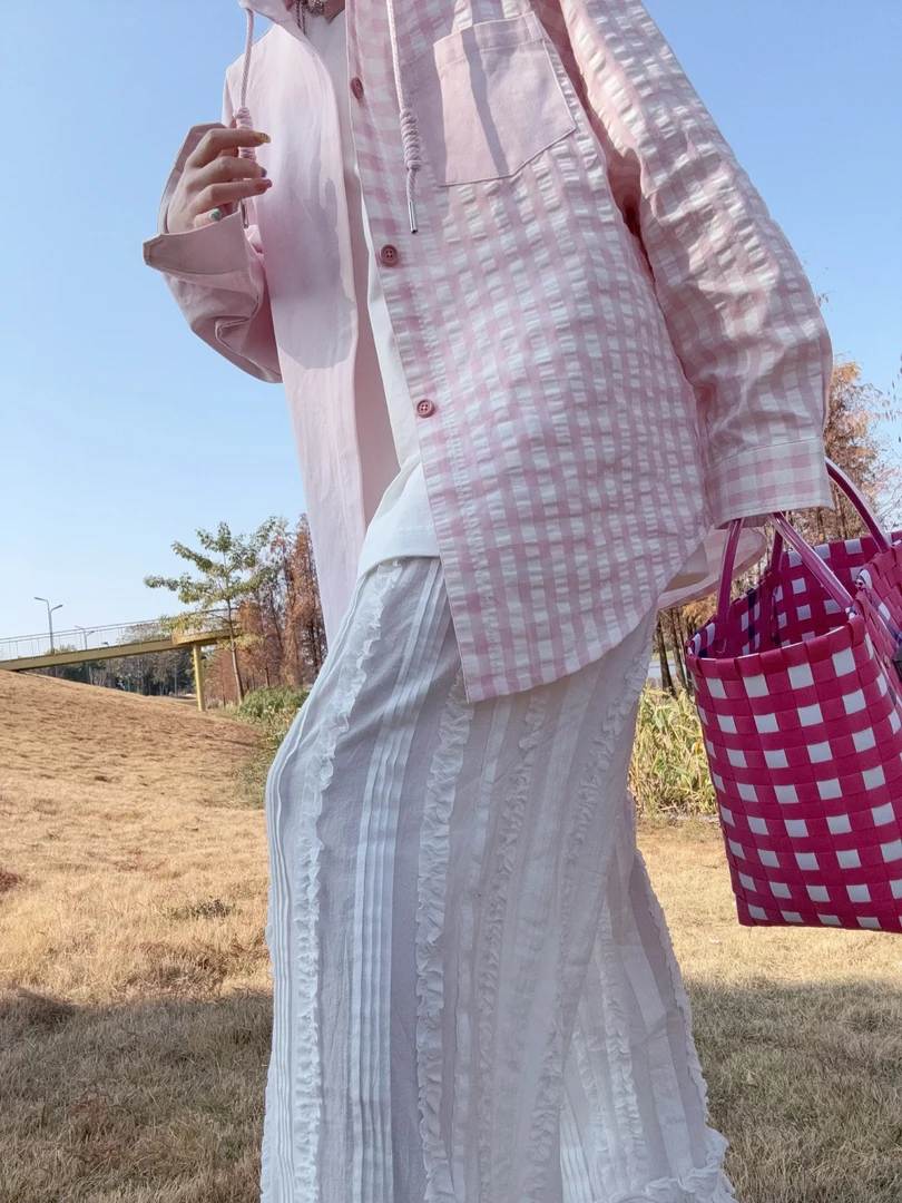 舟舟 【粉拼格】衬衫