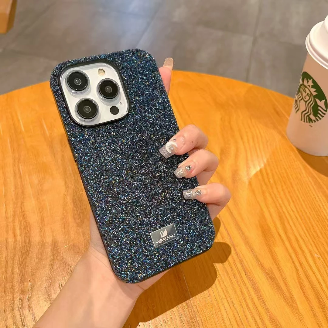 潮牌施华洛世奇满钻iPhone16promax手机壳13适用苹果14promax