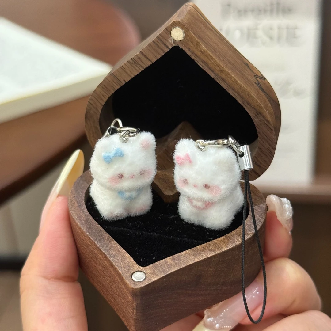 卡通可爱植绒立体猫咪ins风钥匙链包挂件手机挂绳礼物闺蜜礼物