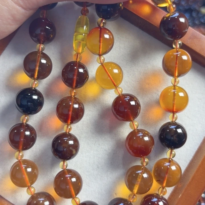 琥珀未镶嵌颈饰多宝项链