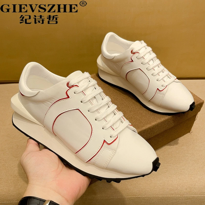 纪诗哲轻奢高端透气阿甘鞋男潮流厚底增高休闲拼接网面增高运动鞋