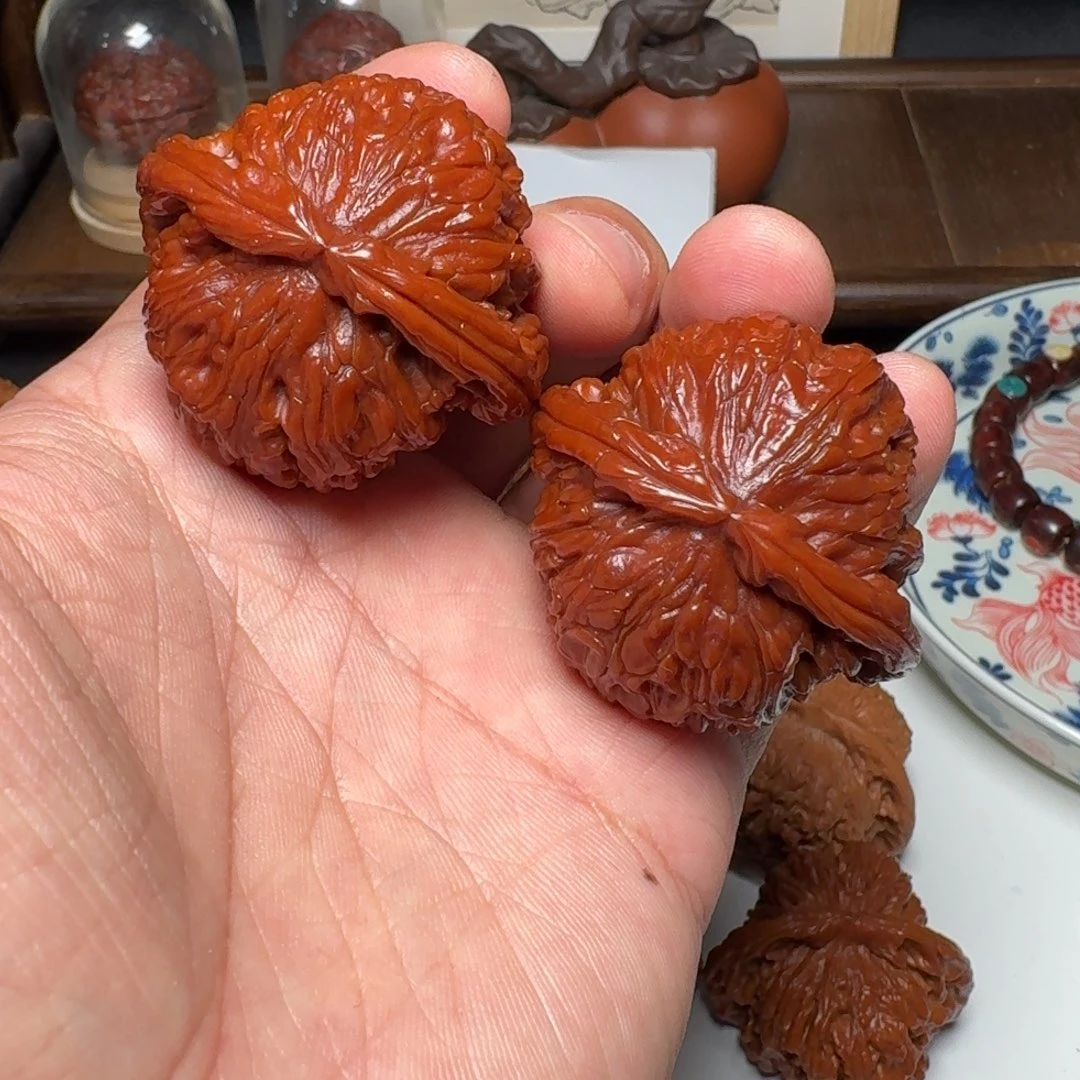 把件文玩核桃白狮子45