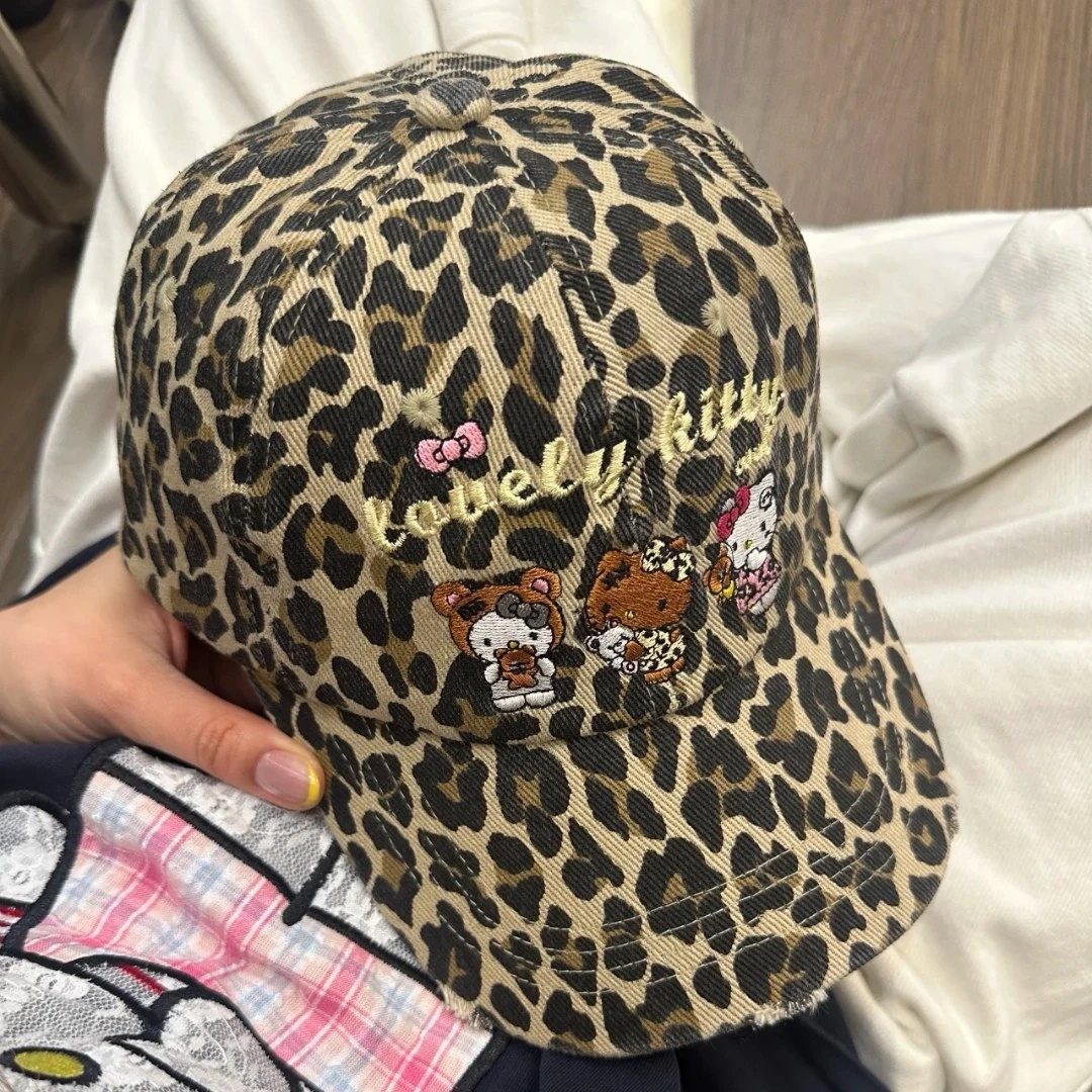 韩国ins网红KT豹纹小众设计感女显脸小四季百搭棒球帽鸭舌帽