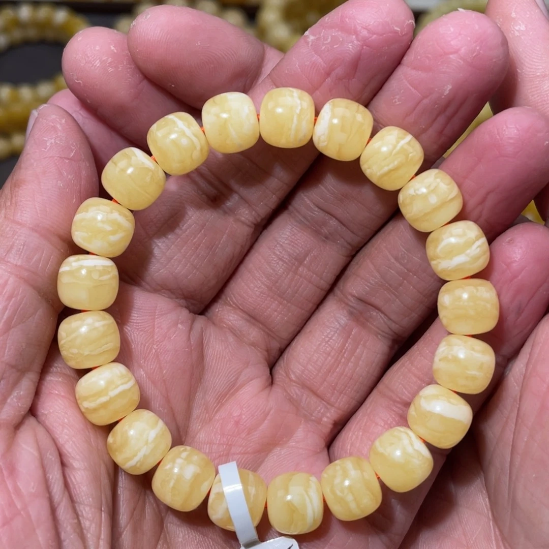 蜜蜡未镶嵌珠宝奇石10mm同料虎皮一线老型手串13