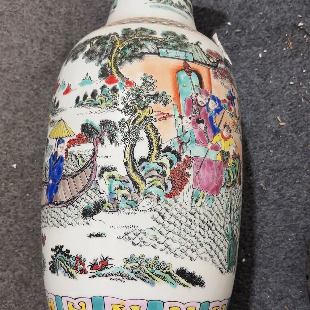 瓷***家摆件一个粉彩大件瓶摆件