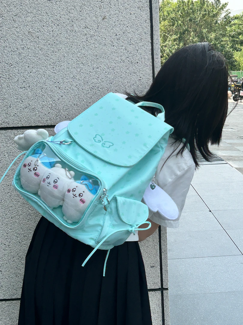 小天使痛包双肩抽绳痛包10cm娃包韩系追星女书包日常大容量轻便