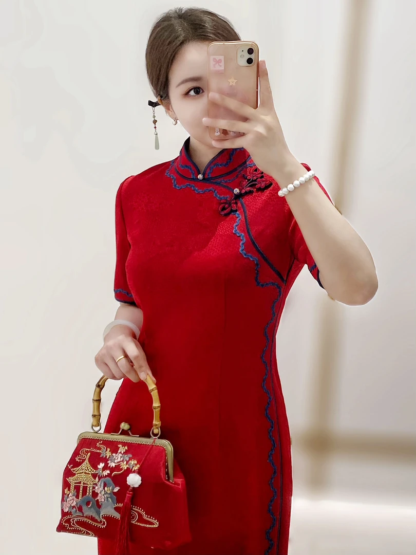 【三卿锦绣】称心如意重工刺绣手工旗袍