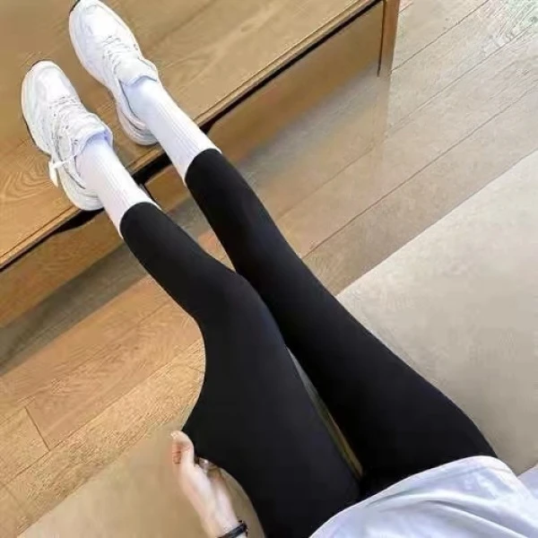 【米果妈】女秋冬季新款外穿加绒高腰紧身芭比羽绒裤亲子B4697