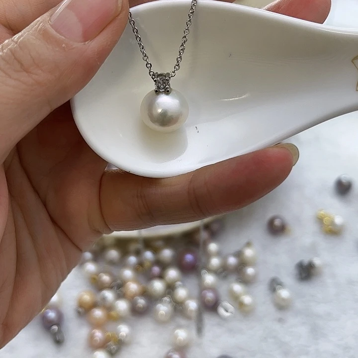 合金白珠银色戴妃淡水珍珠