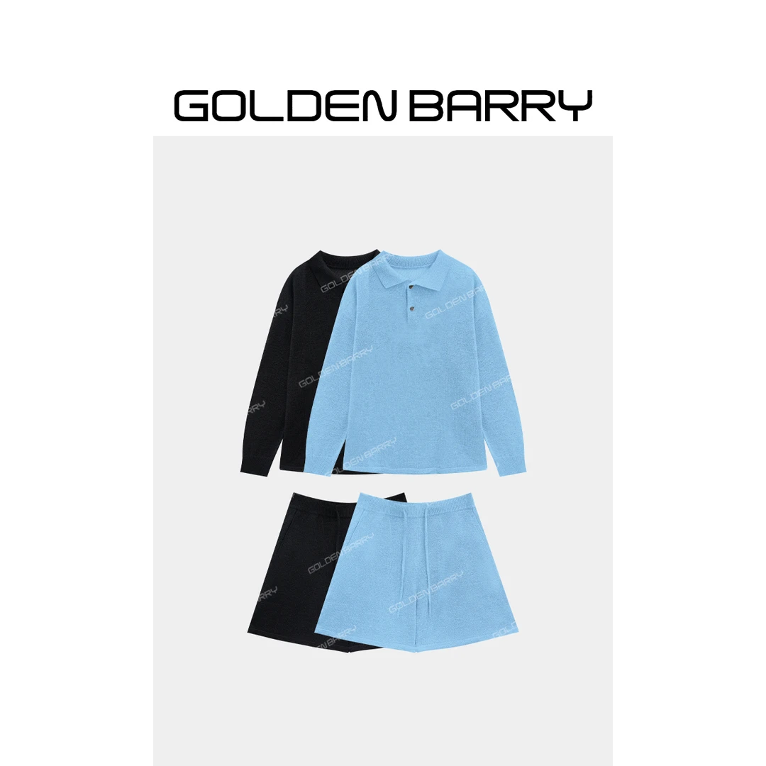 GOLDENBARRY|246455/561107“圣托里尼沙滩”慵懒风毛衫/针织短裤