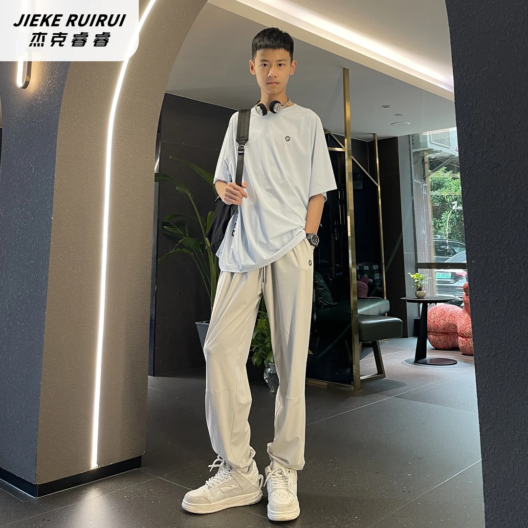 【现货-睿】夏款潮牌圆领休闲速干T恤休闲运动中大童杰克睿睿