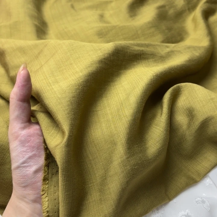 混纺棉黄绿色1米。