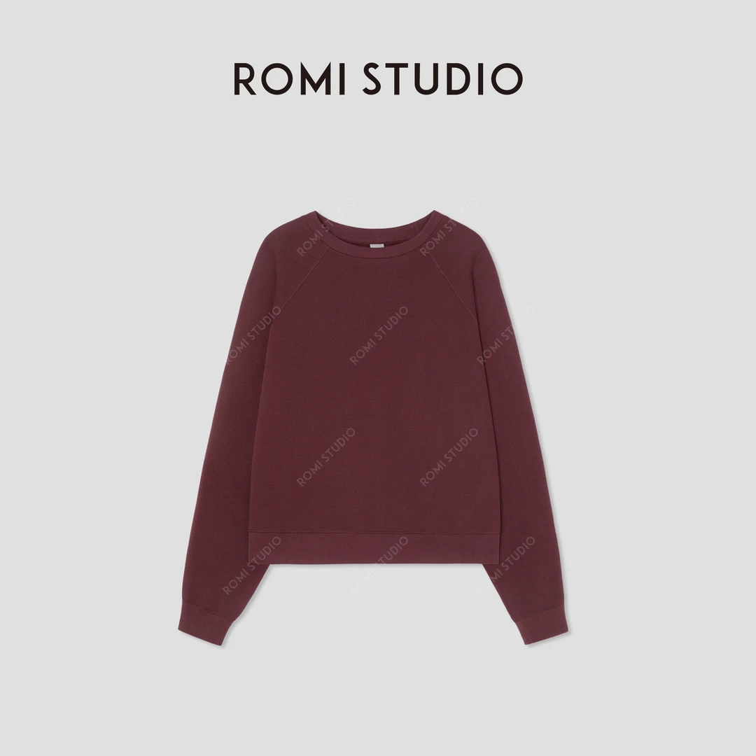 ROMI STUDIO“美式复古”100高支长绒棉做旧宽松套头卫衣RWBWSY1582
