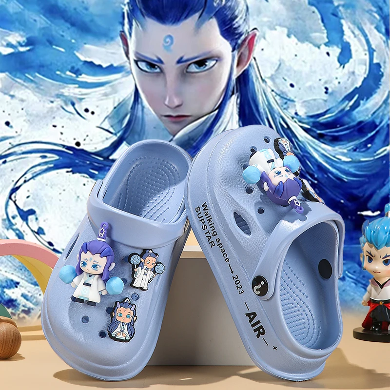 儿童洞洞鞋敖丙卡通男童2025新款夏天外穿防滑宝宝哪吒儿童凉鞋